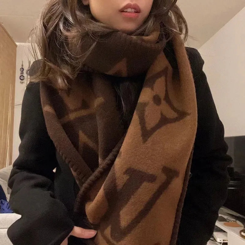 Fashion Letter Printed Cashmere Scarf