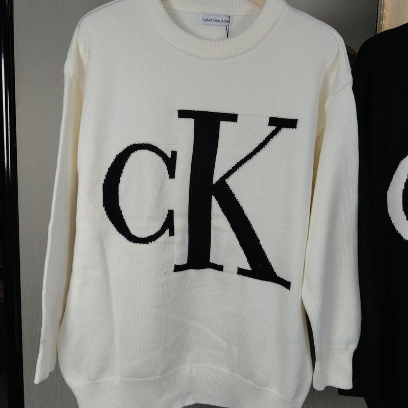 Zip-up Knitted Cardigan Jacket With All-over Jacquard Letters
