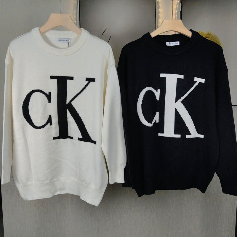 Zip-up Knitted Cardigan Jacket With All-over Jacquard Letters