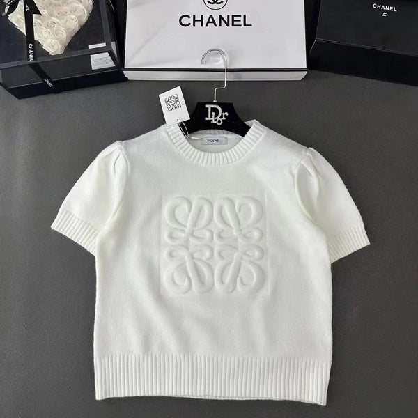 Trendy Letter Printed Kinted Top