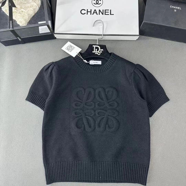 Trendy Letter Printed Kinted Top