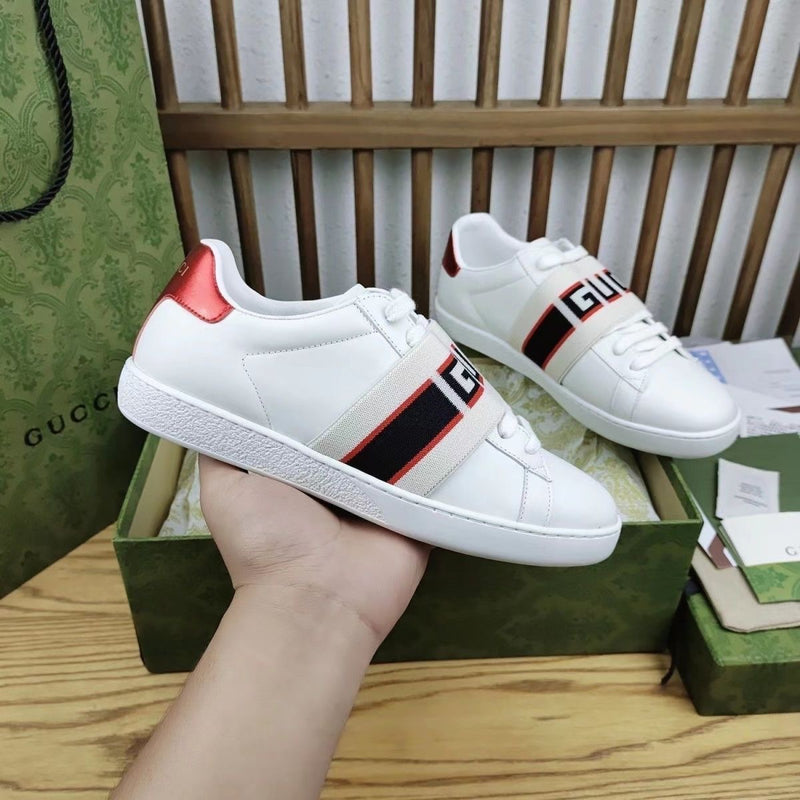 New Casual Sports Embroidered White Shoes