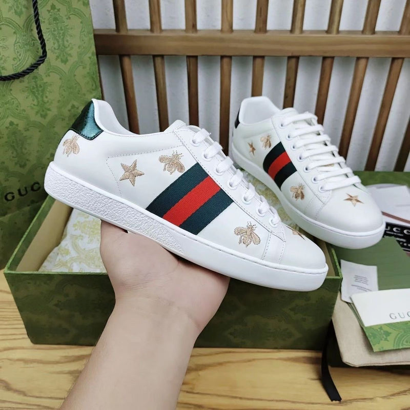 New Casual Sports Embroidered White Shoes