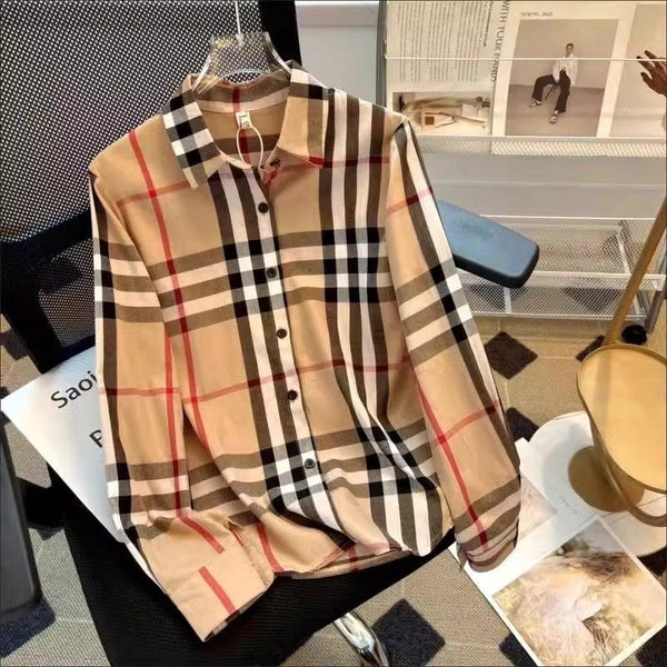 Fashionable Plaid Long-sleeved Shirt