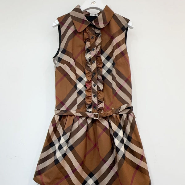 Waist Lace Plaid Vest A-Line Dress
