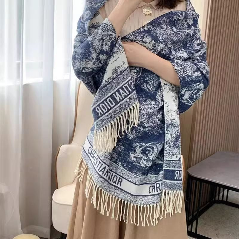 Classic Style Letter Printed Warm Scarf