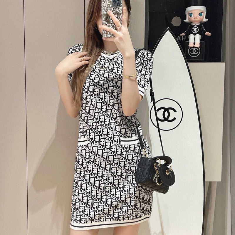 Fashion Letter Printed  Mini Dress