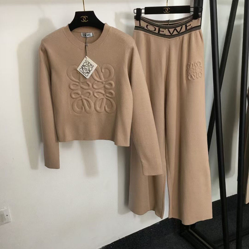 Fashion Casual Sports Hooded Knit Suit