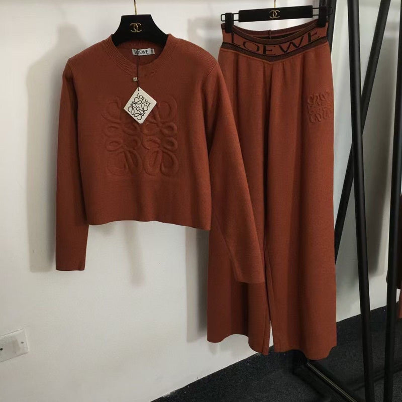 Fashion Casual Sports Hooded Knit Suit