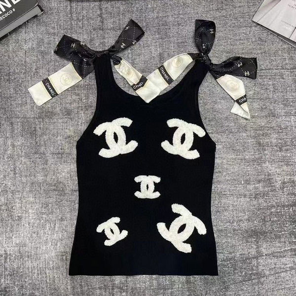 Fashion Letter Printed Knitted Camisole
