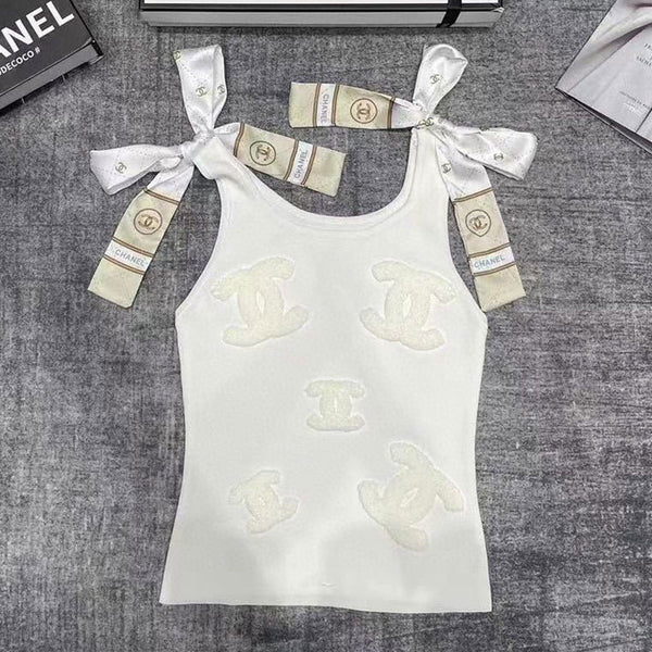 Fashion Letter Printed Knitted Camisole