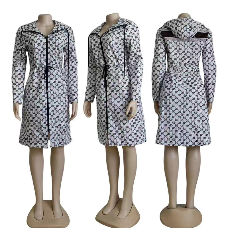 H-Shaped Women's Commuter Windbreaker Double-Layer Coat