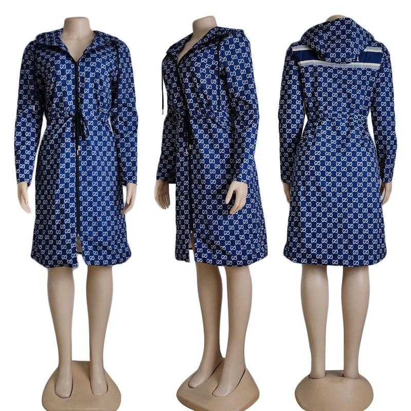 H-Shaped Women's Commuter Windbreaker Double-Layer Coat