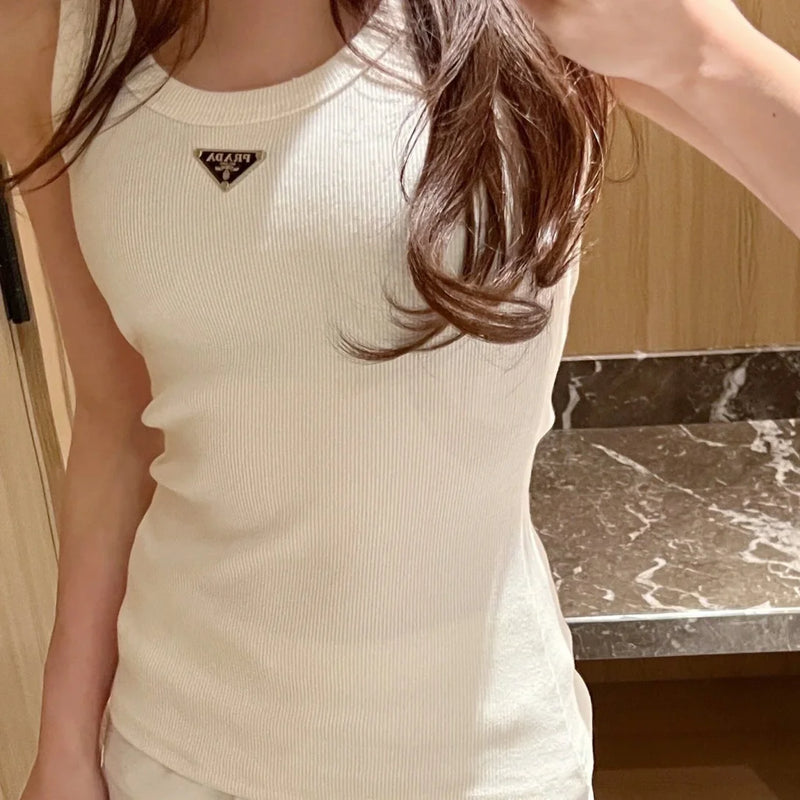 New Knitted Threaded Vest All-match Sling