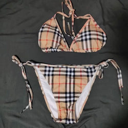 Trendy Letter Printed Bikini Swimsuit