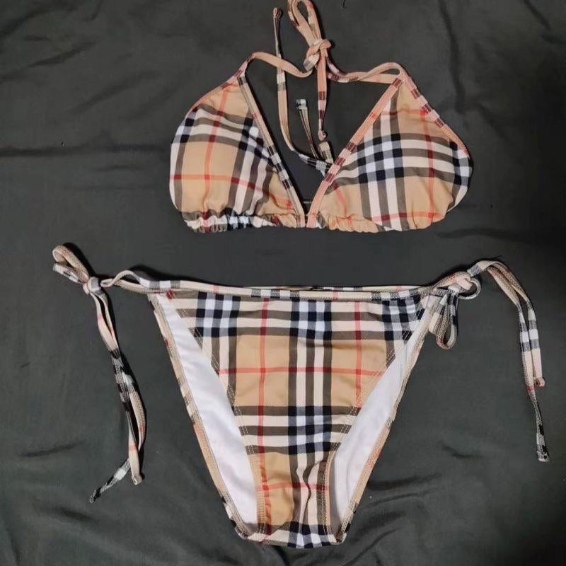 Trendy Letter Printed Bikini Swimsuit