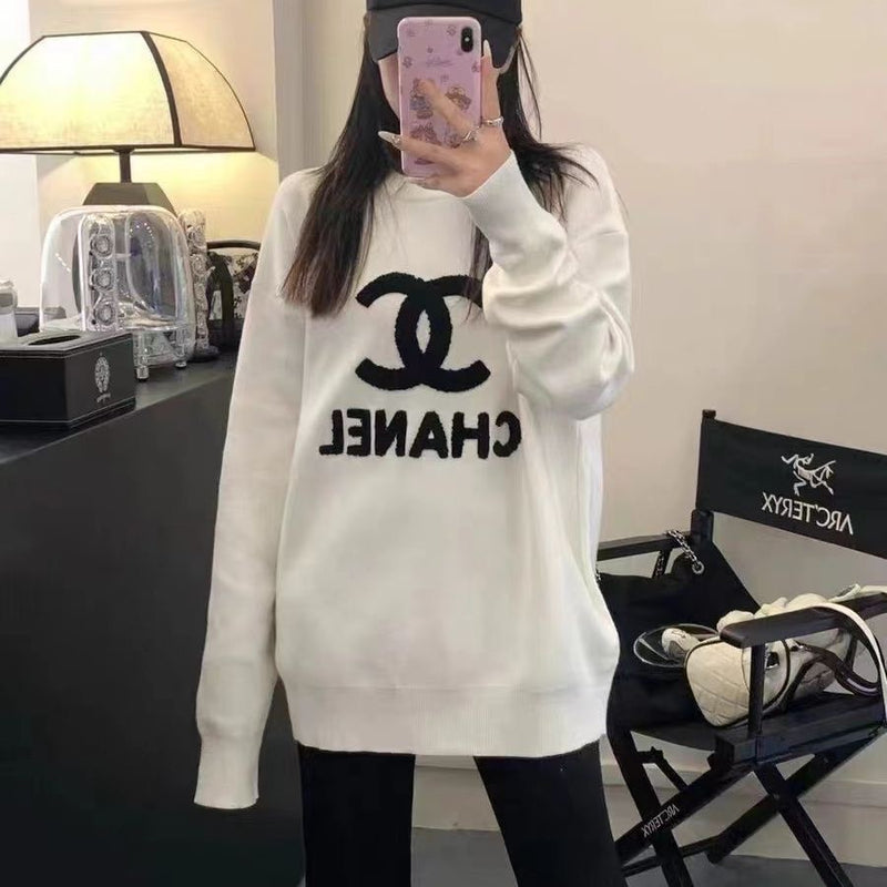 Trendy Letter Printed Knitted Sweater