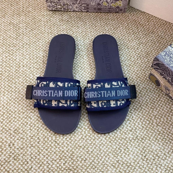 Classic Letter Embroidered Color-blocked Sandals