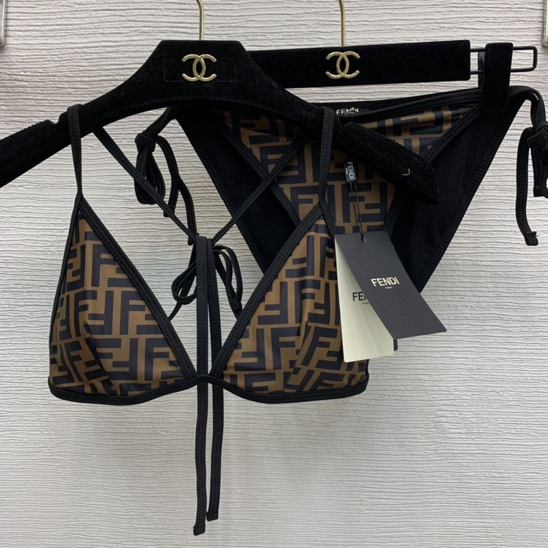 Trendy Letter Printed Bikini Swimsuit