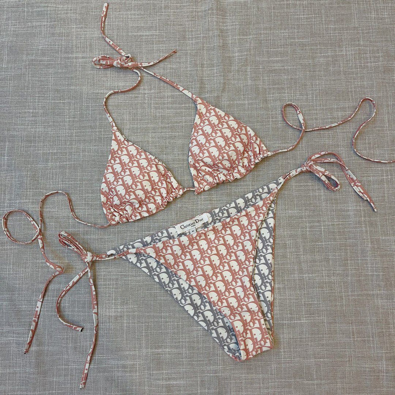 Trendy Letter Printed Bikini Swimsuit