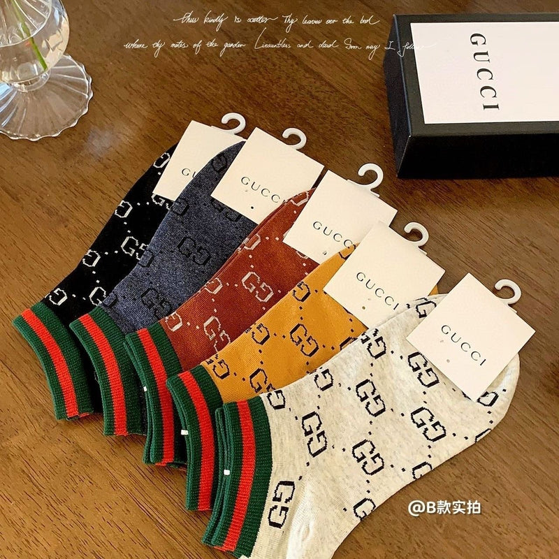Fashion Short Socks Gift Box 5 Pairs