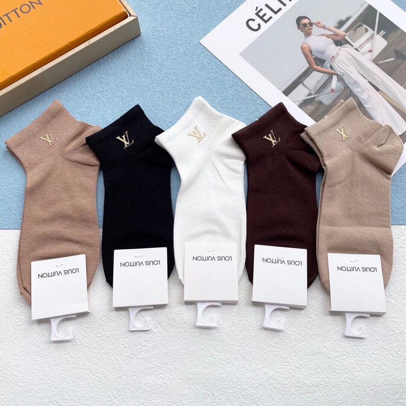 Fashion Short Socks Gift Box 5 Pairs