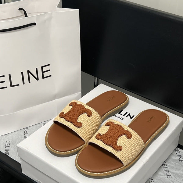 Fashionable Leather Flat Slippers