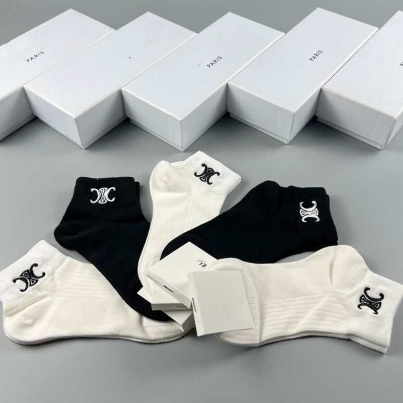 Fashion Short Socks Gift Box 5 Pairs