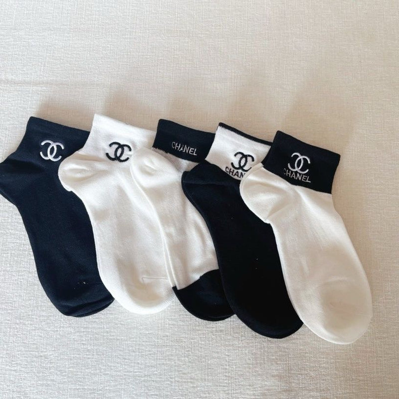 Fashion Short Socks Gift Box 5 Pairs