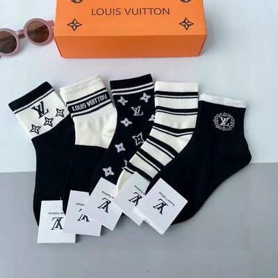 Fashion Short Socks Gift Box 5 Pairs