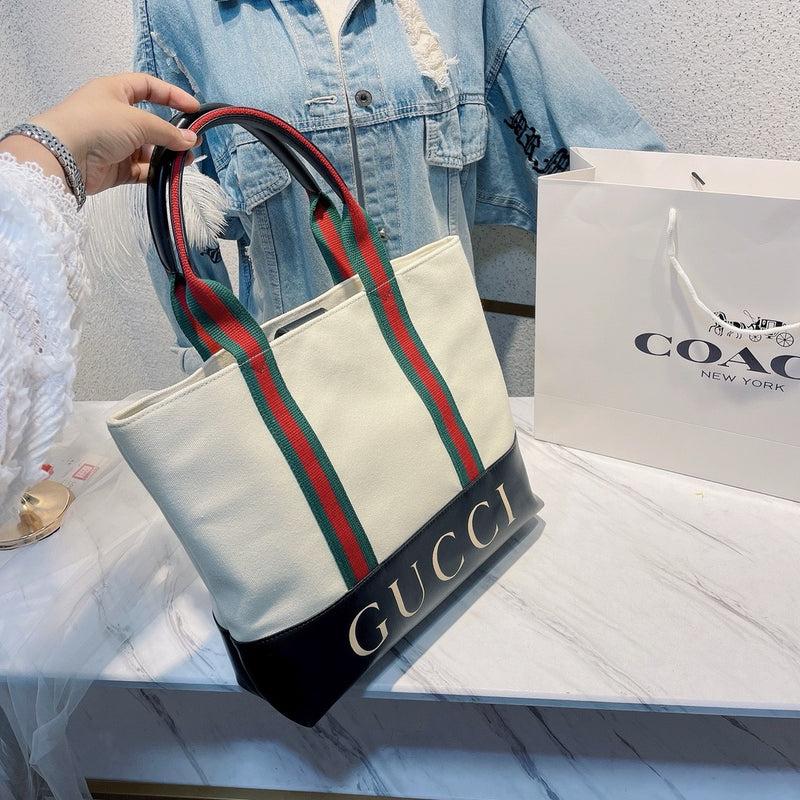 Fashionable Color Block Letter Print Women's Bag