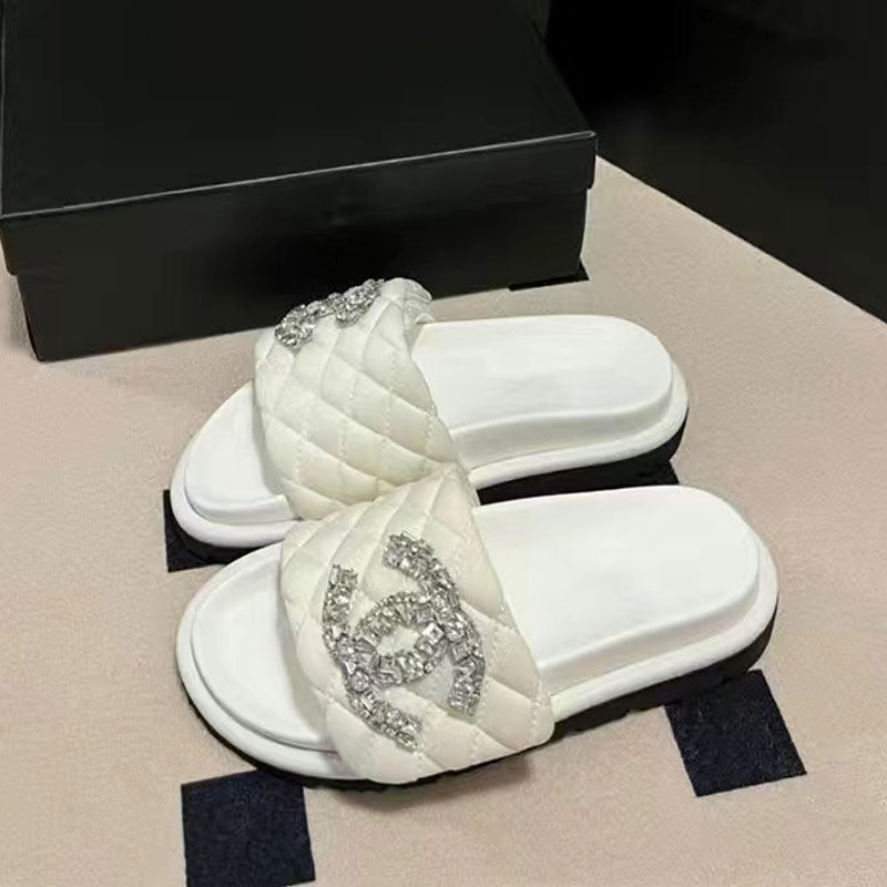 Fashion Women's Slippers With Rinestone