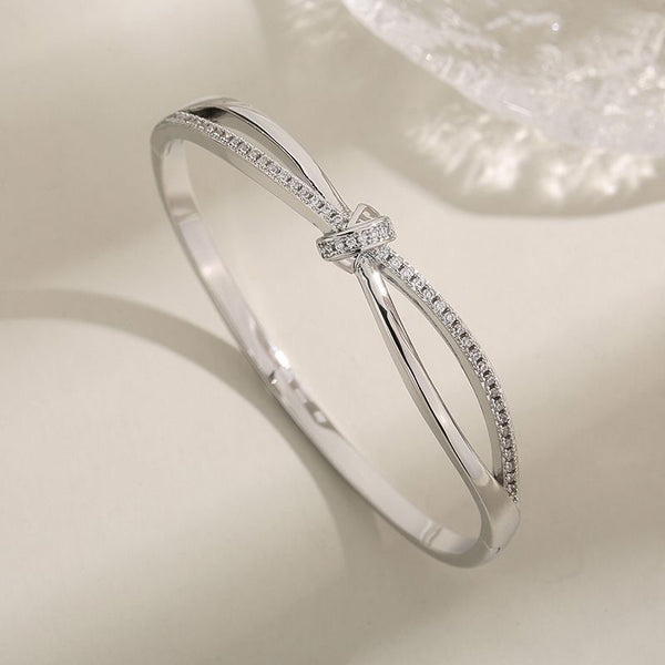 Bowknot Full Diamond Asymmetrical Zircon Bracelet