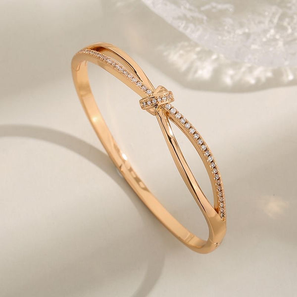 Bowknot Full Diamond Asymmetrical Zircon Bracelet