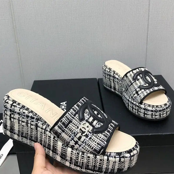 Fashion New Wedge Platform Slippers
