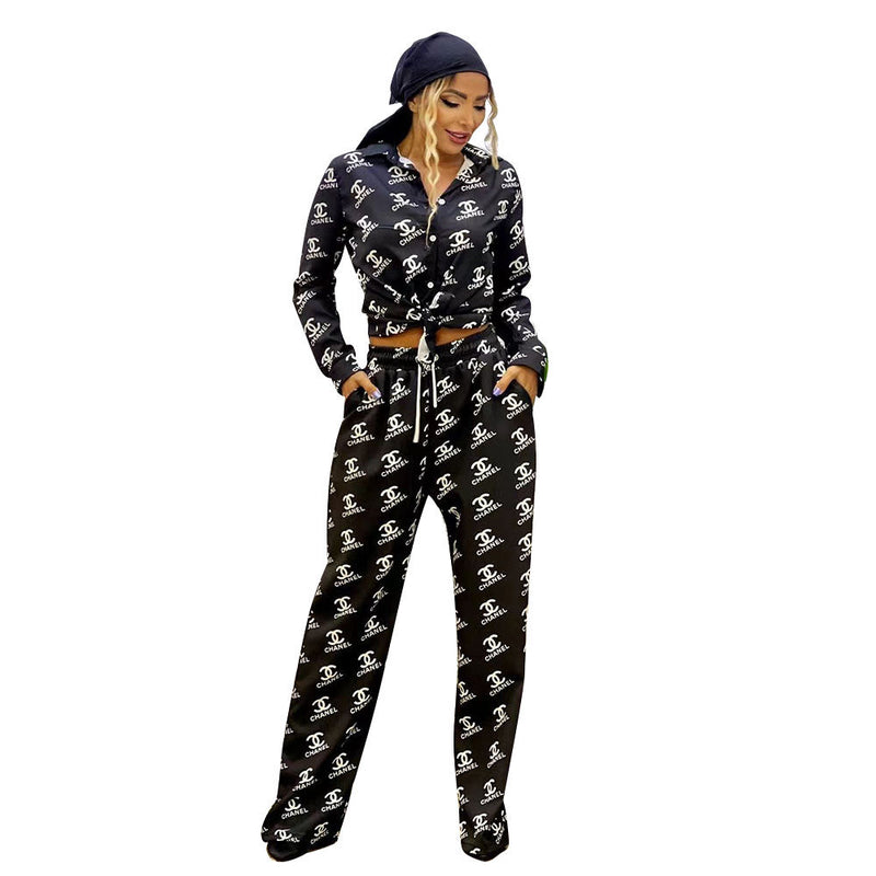 Fashionable Casual Wide Leg Loose Two-Piece Suit