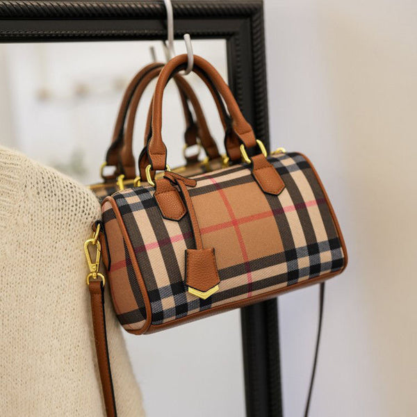 Fashionable Plaid Print Shoulder Bag