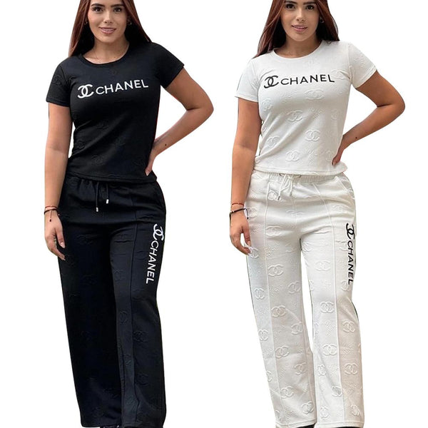 Casual Fashion Steel Stamp Embossed Embroidery Two-Piece Suit
