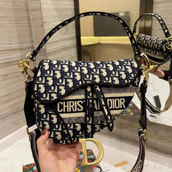 Fashion Letter Print Saddle Bag