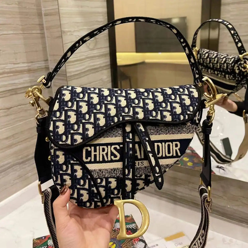 Fashion Letter Print Saddle Bag