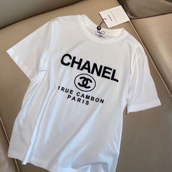 Letter Printed Cotton T-Shirt