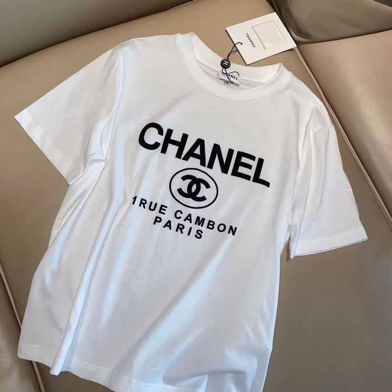 Letter Printed Cotton T-Shirt