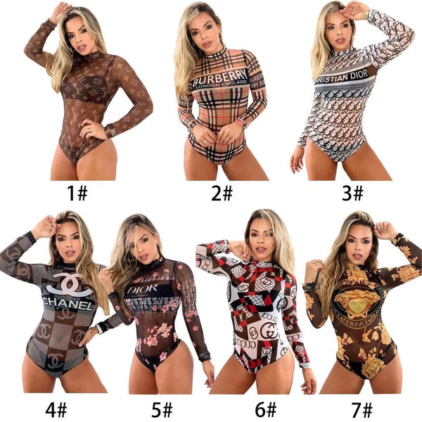 Fashionable Letter Print One-Piece Swimsuit