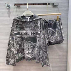 Early Spring New Fashion Hooded Sweater Shorts Suit