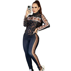 Zip Cardigan Jacket And Leggings 2-Piece Suit