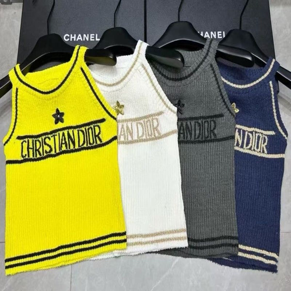 Fashion Letter Printed Knitted Camisole