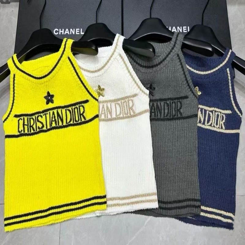 Fashion Letter Printed Knitted Camisole