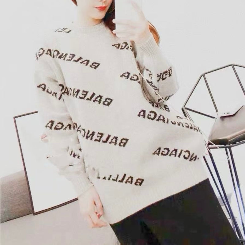 Women's Loose and Comfortable Letter Printed Sweater
