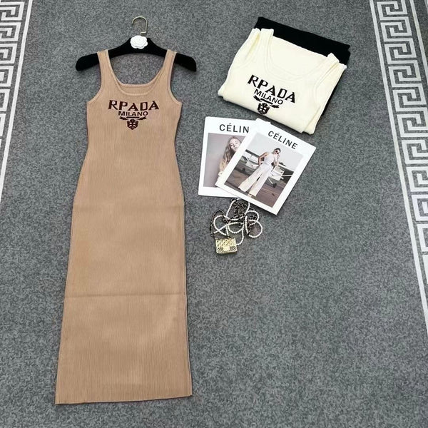 Women's Letter Print Vest & Dress