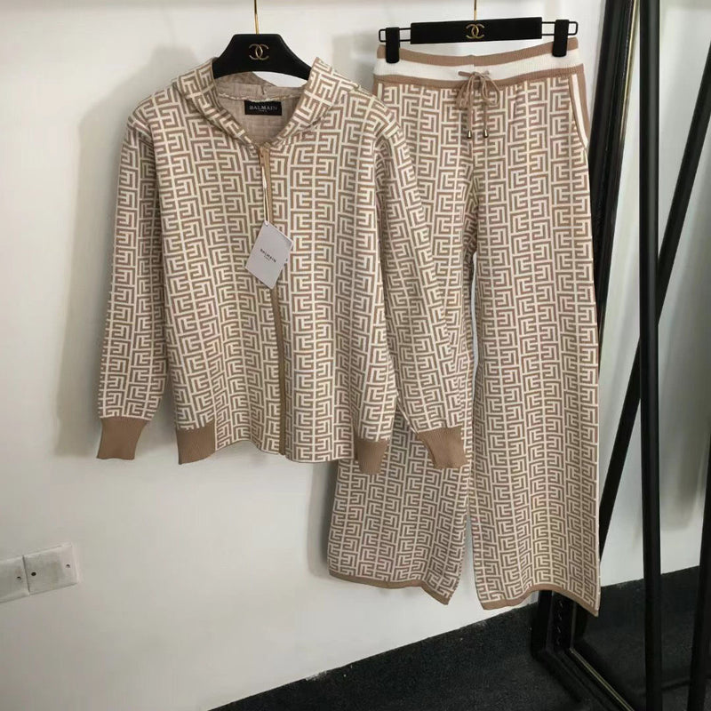 Knitted Sweatshirt And Leggings 2-Piece Suit